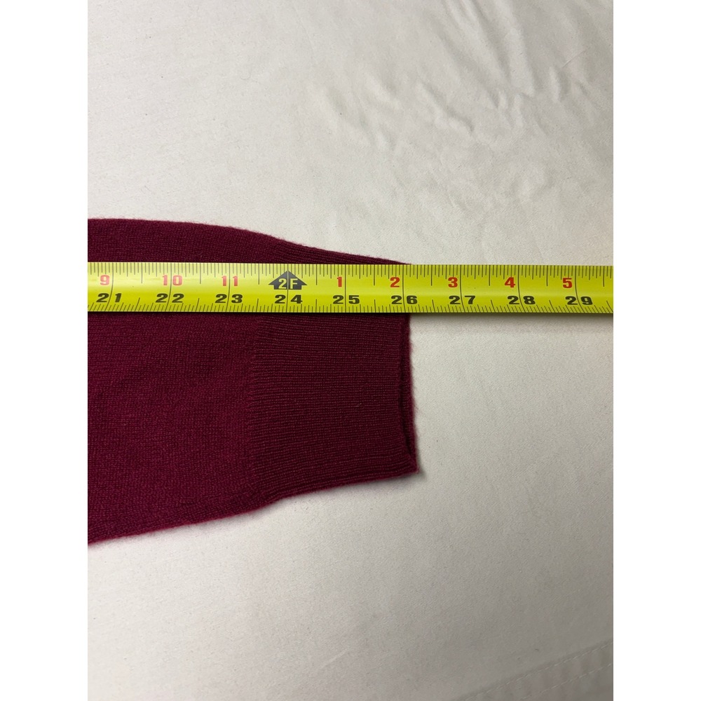 JOS A BANK RESERVE Mens Large 100% Cashmere Quarter‎ Zip Sweater Burgundy - Picture 6 of 6
